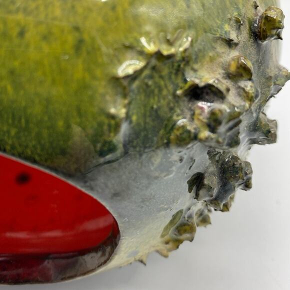 Glit Volcanic Lava Iceland MCM Tri color Pottery lantern votive Blk ,Red,yellow - Picture 5 of 7